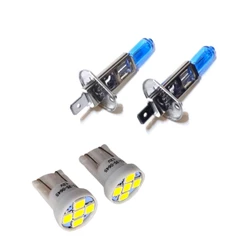 Kit Lampadas Farol Milha Auxiliar Super Branca + Lampadas Led Placa Palio Novo 2012 á 2016