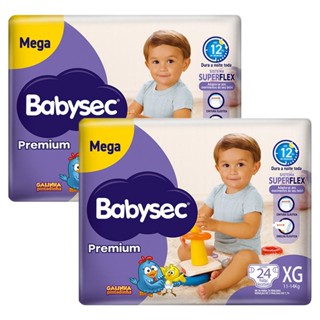 Kit 2 Fraldas Babysec Galinha Pintadinha Premium Tamanho XG 24 unidades cada