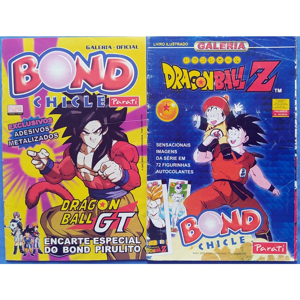 Lote com 2 Álbuns De Figurinhas - Galeria Dragon Ball Z e GT - Bond Chicle Parati - L1090