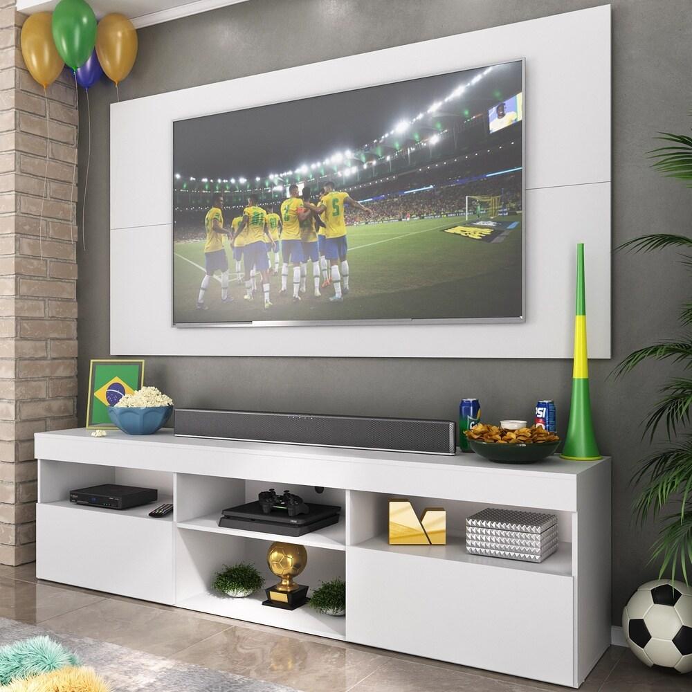 Rack com Painel TV 65" Holanda Multimóveis BR3059  Branco em Oferta na Shopee