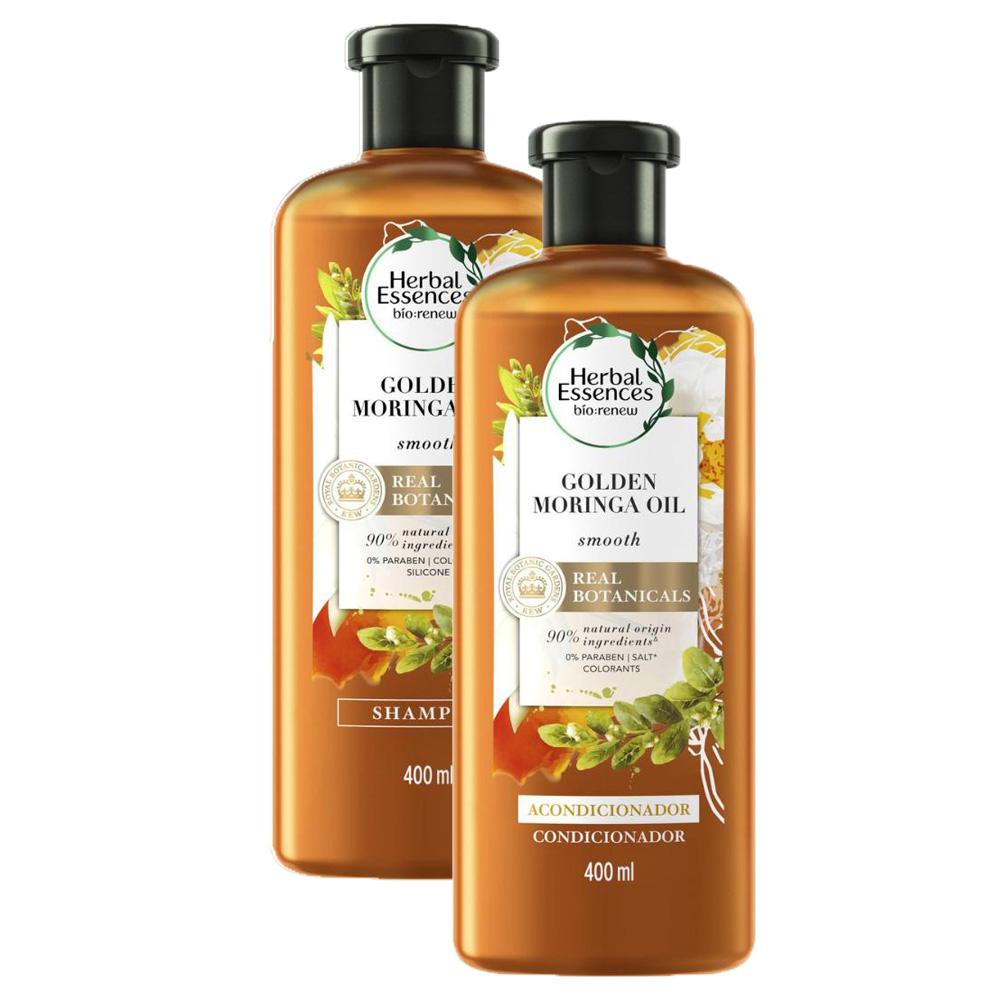 Kit Shampoo + Condicionador Herbal Essences Bio Renew Óleo de Moringa Dourado 400ml em Oferta na Shopee