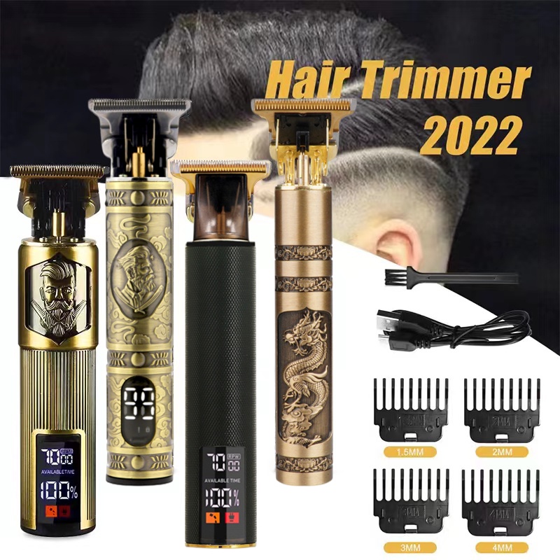 T9 Máquina De Cortar Cabelo Profissional Barbeador Elétrico Aparador 0Mm Homens Clipper Usb Recarregável Para Os