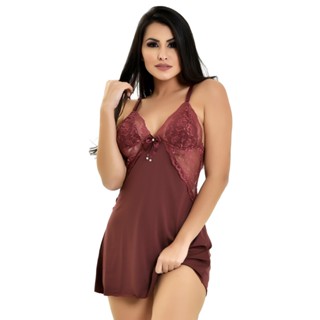 Promoção Camisola Microfibra Renda Luxo Sensual Alça Cruzada Pijama Roupa Dormir 813