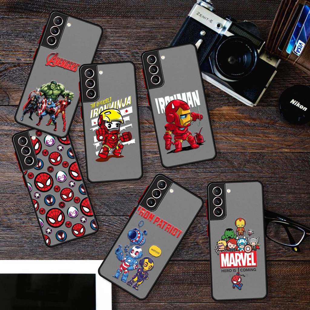 Marvel Ironman Homem Aranha Capitão América Rosto Heróis Capa De Celular Para Samsung Galaxy S22 2424