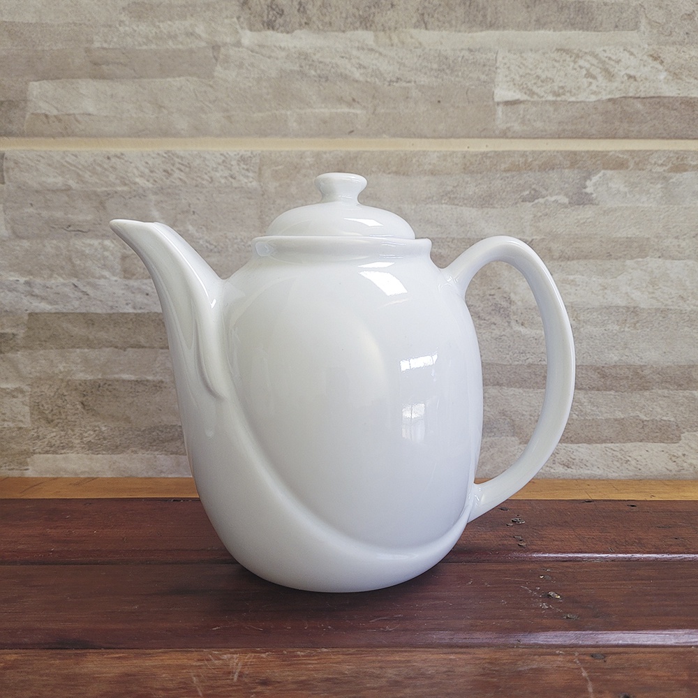 Bule de Porcelana Siena Branco 1200ml | Shopee Brasil