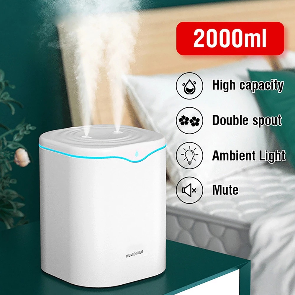 Umidificador De Ar 2L Óleo Essencial Difusor De Aroma Umidificadores Ultrassônicos Aromaterapia Para Casa
