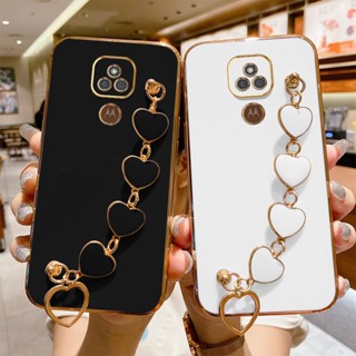 Capinha Motorola Moto E7 /E7 Power/ E7 Plus Com Pulseira De Amor Para Câmera De Borda Reta Deusa Luxo