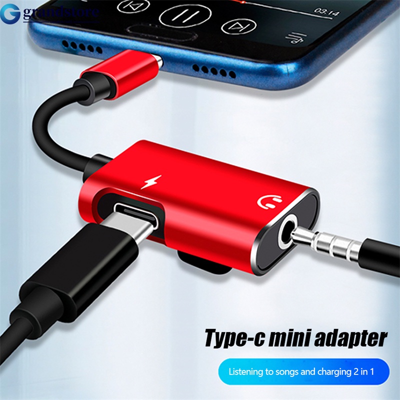 GS Tipo C A Conector De 3,5 Mm Cabo De Fone De Ouvido Aux 3.5 Adaptador Carregador Usb-Para Xiaomi Huawei