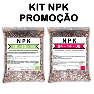Kit Fertilizante NPK 10-10-10 e 04-14-08 | Força, floração e alta produtividade para suas plantas - 2Kg de cada Adubo em Oferta na Shopee