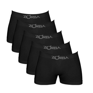 Kit 6 Cuecas Boxer Zorba Algodão Preta Sem Costura 781