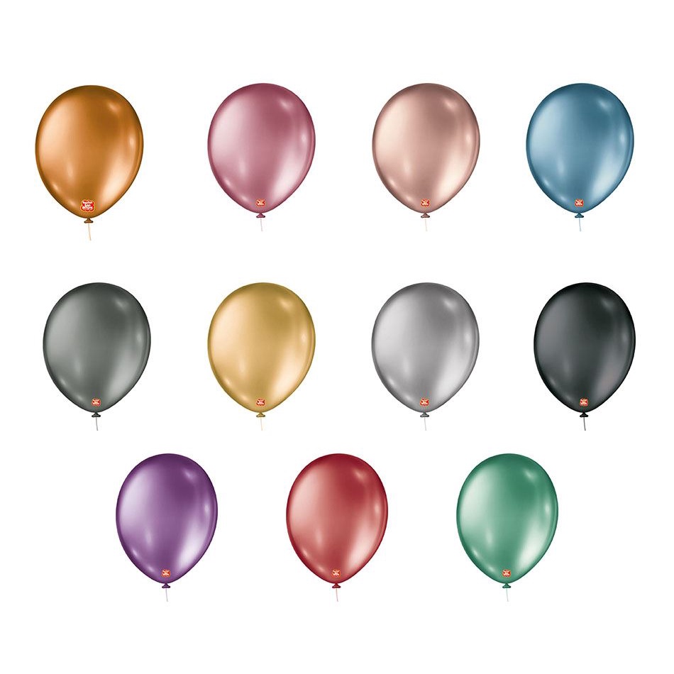 Balões São Roque Metalizado Nº 11 Redondo C/25un em Oferta na Shopee
