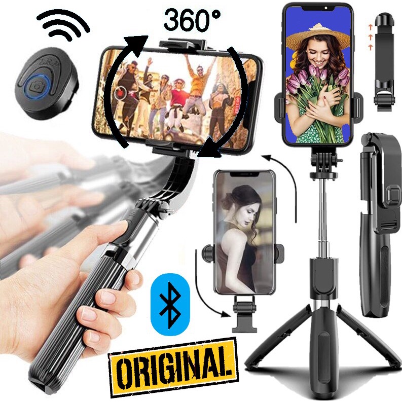 Estabilizador Monopé Bastão Retrátil Apoio Celular Câmera Controle Bluetooth Sem Fio Selfiegram Filmagem Universal