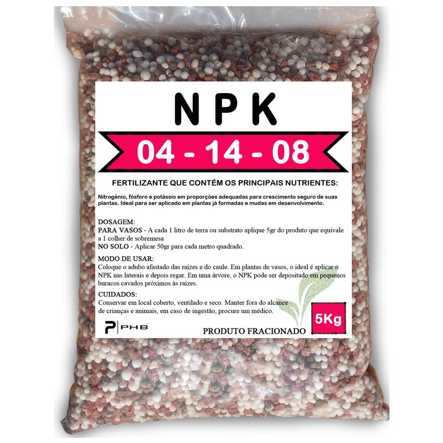 5 Kg - Adubo Fertilizante NPK 04.14.08