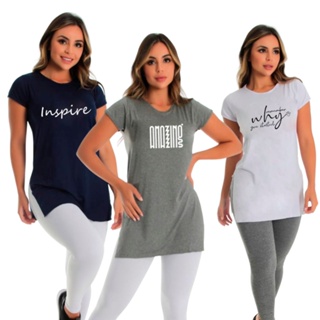 Kit 3 Blusas Academia Longa Vest Leg em Oferta na Shopee