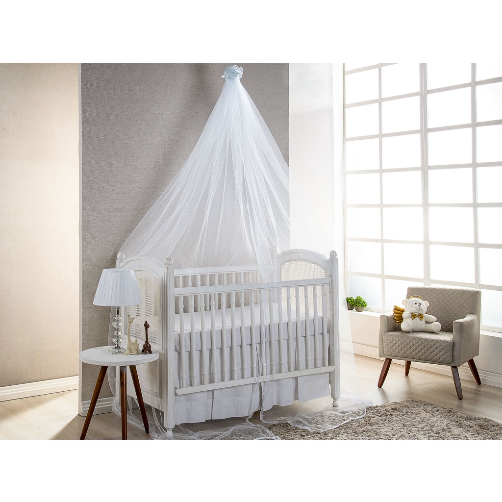Mosquiteiro de Teto para Berço Com Renda Branco
