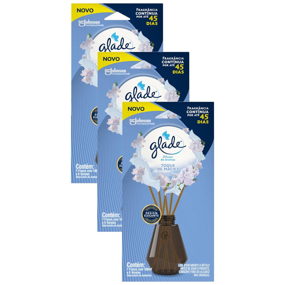 Kit 3 Difusores de Ambiente Glade Toque de Maciez 100ml - Home & Living