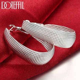 DOTEFFIL 925 Prata Esterlina Brincos De Argola De Círculo Grande Festa Feminina Presente Moda Charme De Noivado Jóias