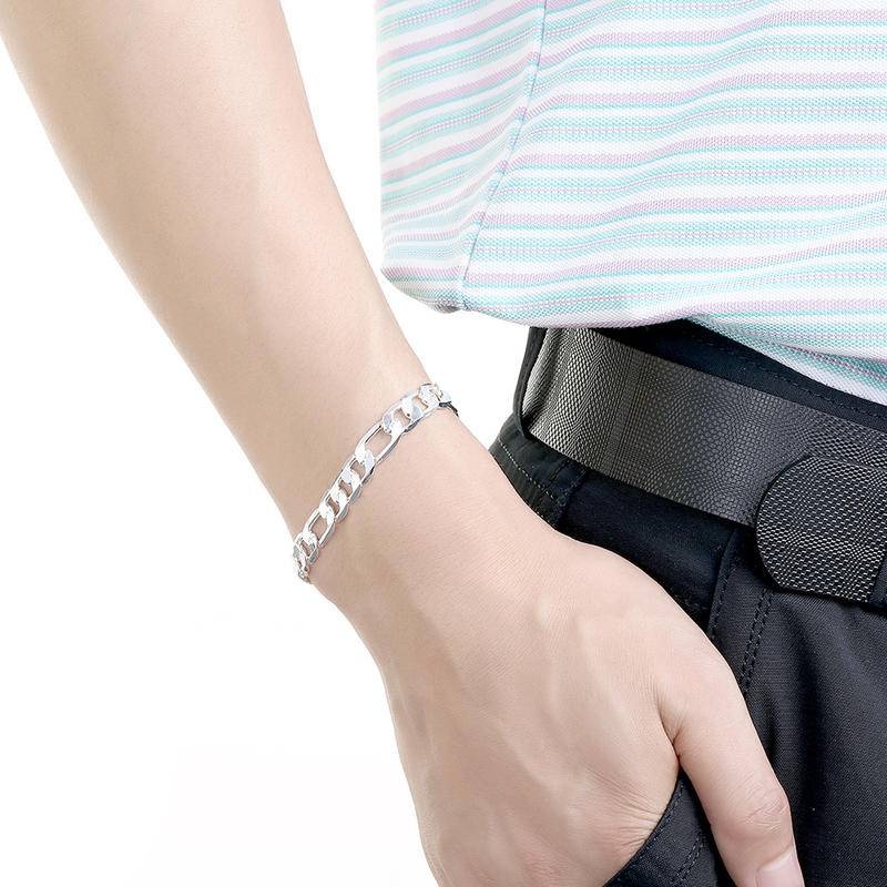 Kit Corrente e Pulseira Masculino 3x1 Metralhadora MP5 - Corrente Banhada a Prata em Aço Inoxidável — imagem 2 de 2