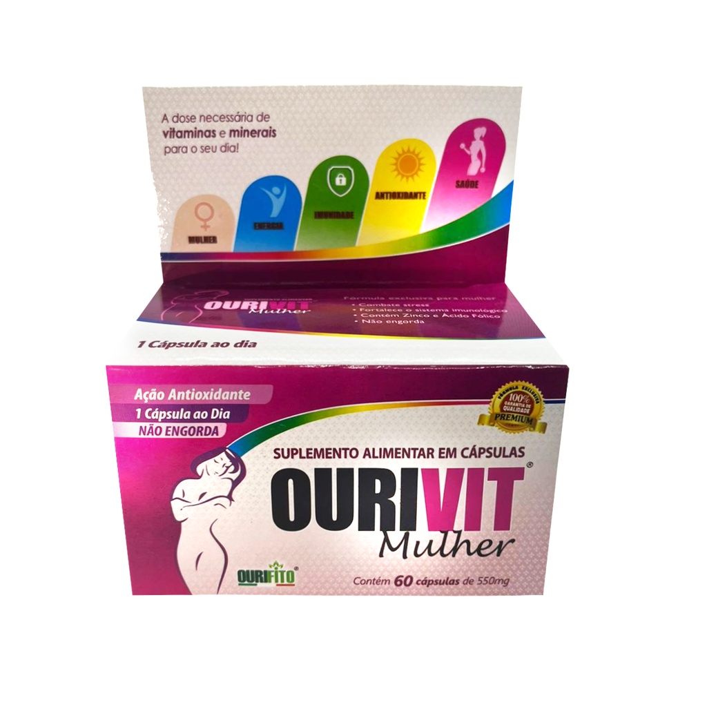 Vitamina A Z Suplemento Mulher Cápsulas 550mg Cansaço Fadiga Ourifito