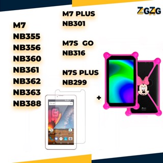 Capa Capinha Bumper Com Personagem Emborrachada Infantil Tablet Multilaser M7/ M7 PLUS/ M7S 7 Polegadas + Película De Vidro