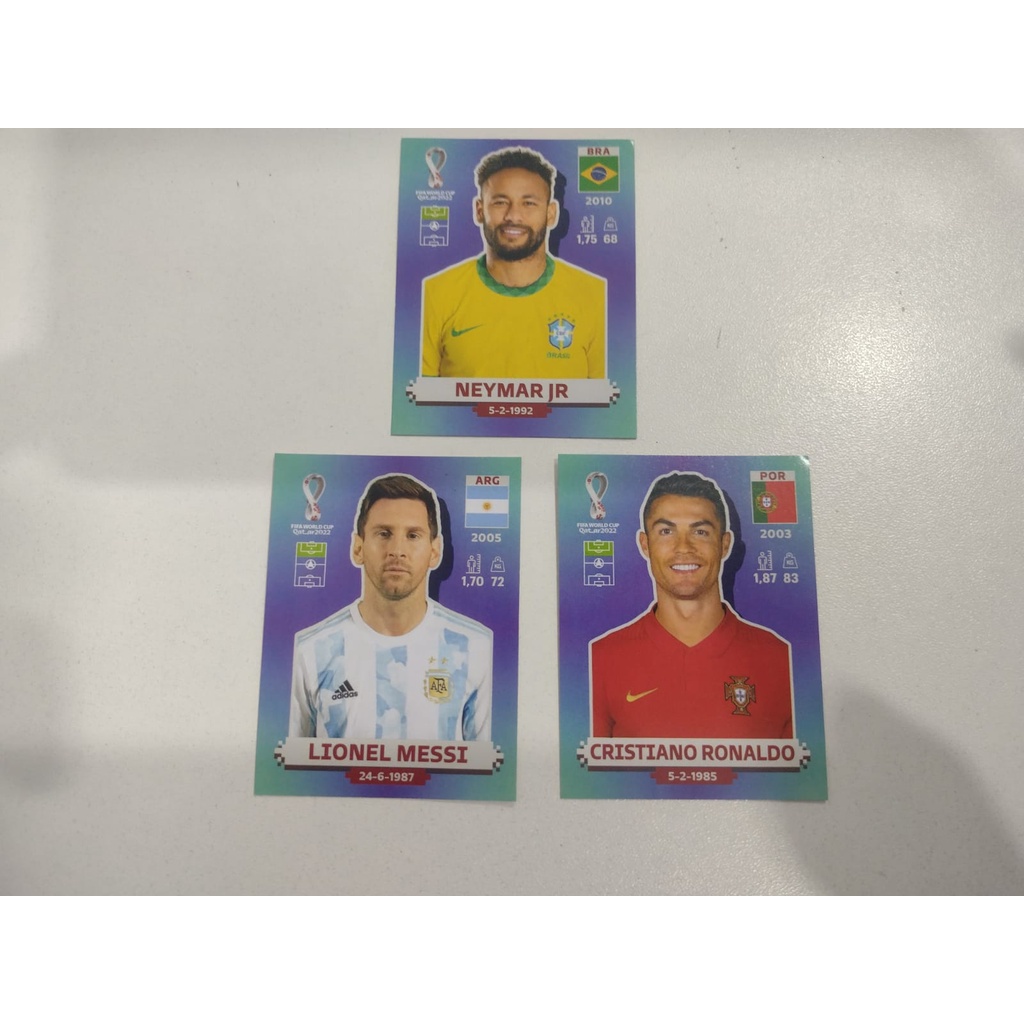 Figurinhas Da Copa 2022 Neymar Jr - Cristiano Ronaldo - Lionel Messi ...