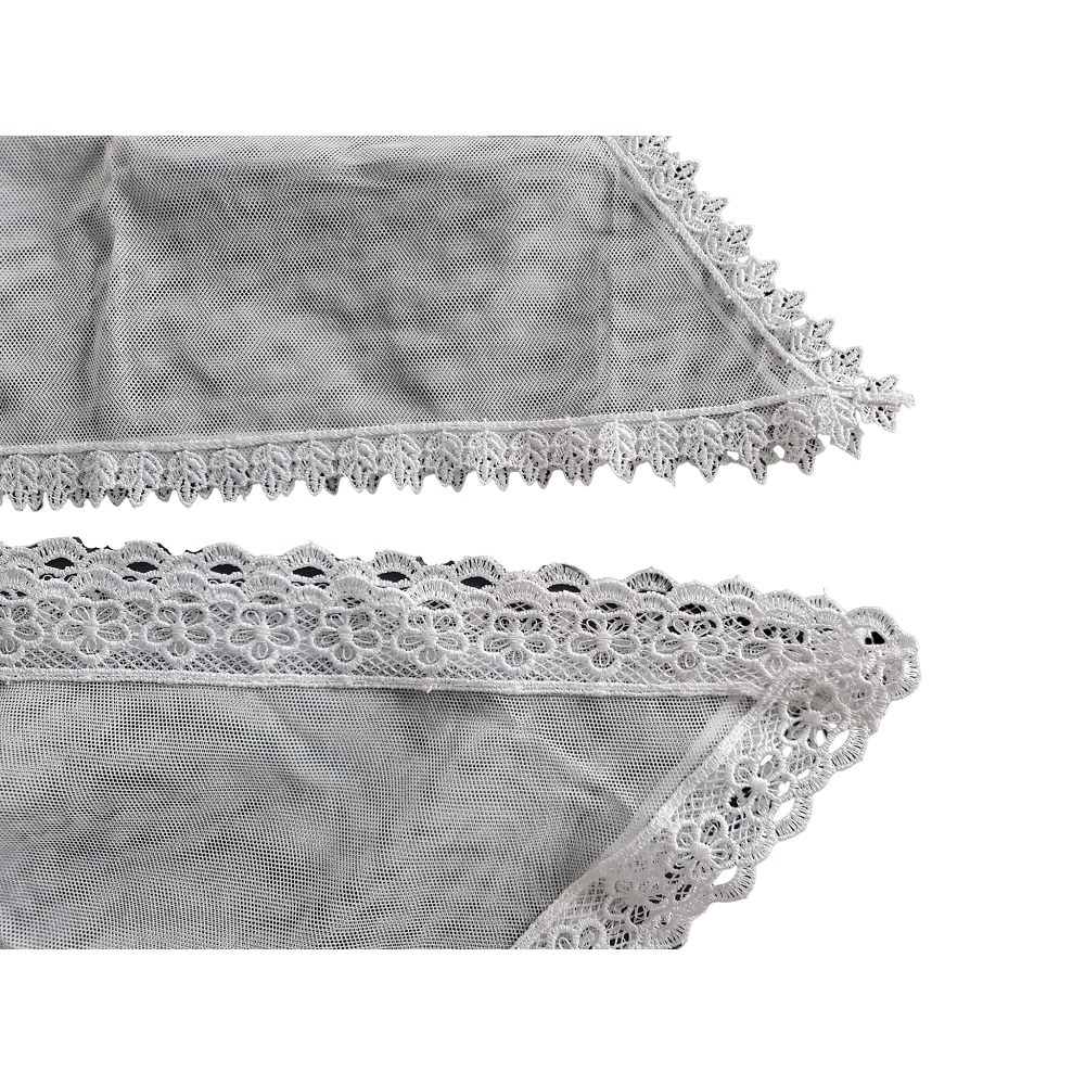 Kit 2 Veus Ccb Redondos Ou Quadrados Renda Guipir Com Saquinho em Oferta na Shopee