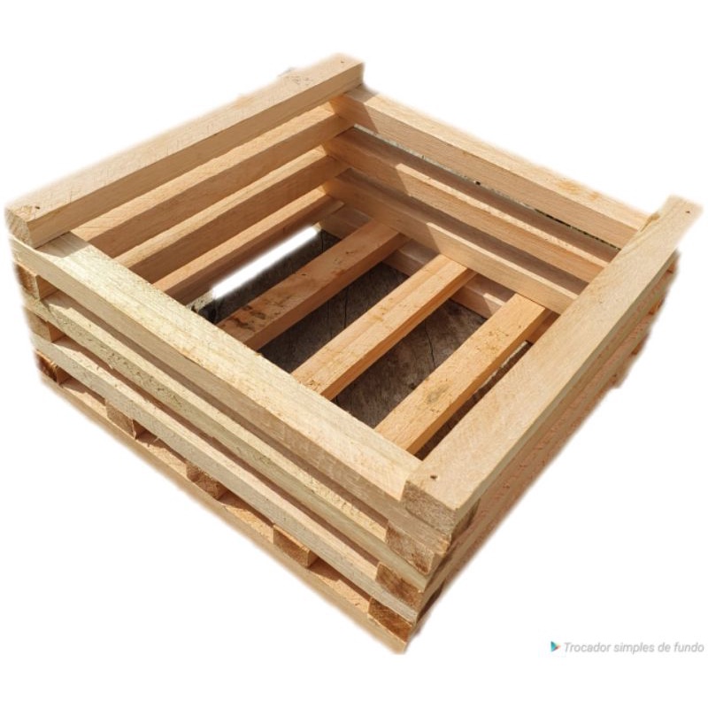 Kit com 10 Cachepô para plantas, flor, orquídea, jardim feito a partir de madeira de reflorestamento, e