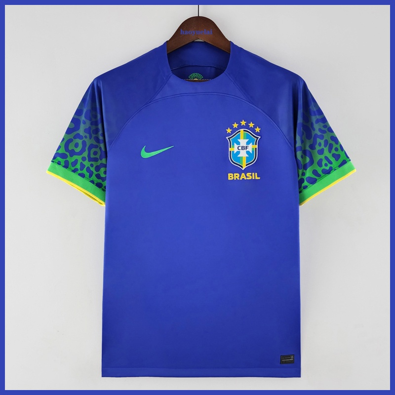 2022/2023 Camiseta Masculina Do Mundo Brasil Camisa Azul Moletom De Futebol  - Escorrega o Preço