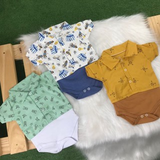 Kit 2 Bodys de bebê Camisa estampadas sortidas