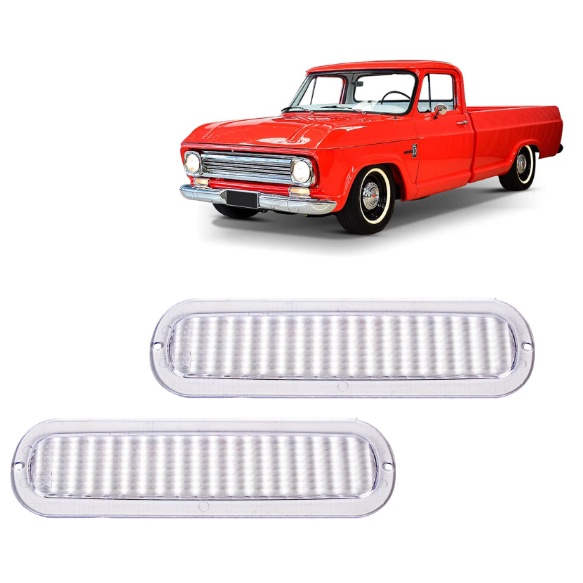 Lentes dos piscas Pick-Up Chevrolet C10 D10 A10 C14 Veraneio 1964 a 1982 lentes cristal setas lanternas, Renov 0202