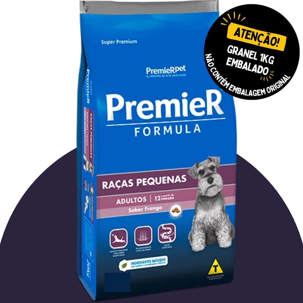 Ração Premier Raças Pequenas Sabor Frango - Granel 1kg (embalado)