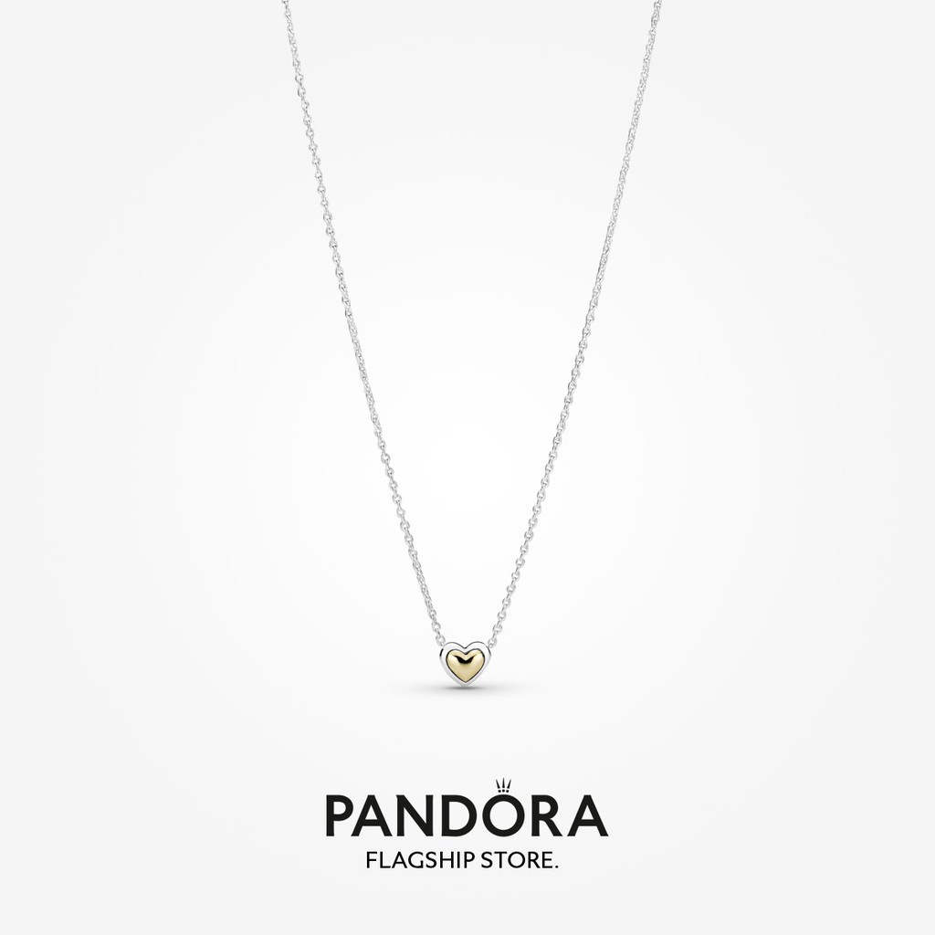 Colar Pand/ora Feminino Domed Golden Heart Collier