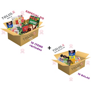 BOX KIT SNACKS ORIENTAIS TAM P ASIA + BOX BALAS SUPER LEMON SODA COLA TOLULABOX em Oferta na Shopee