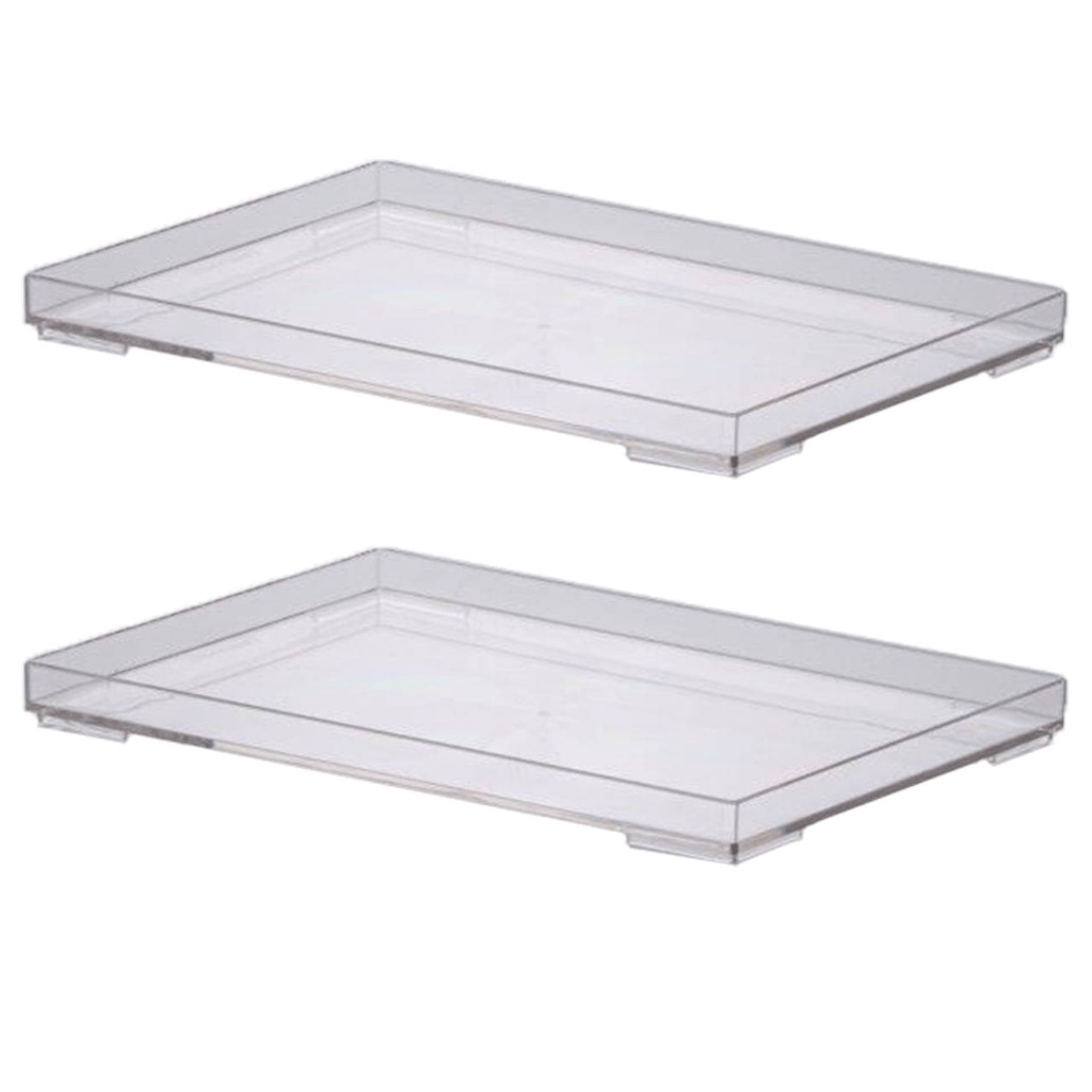 Kit 2 Bandejas Em Acrílico  Cristal 25x17x2cm 1639 Paramount em Oferta na Shopee