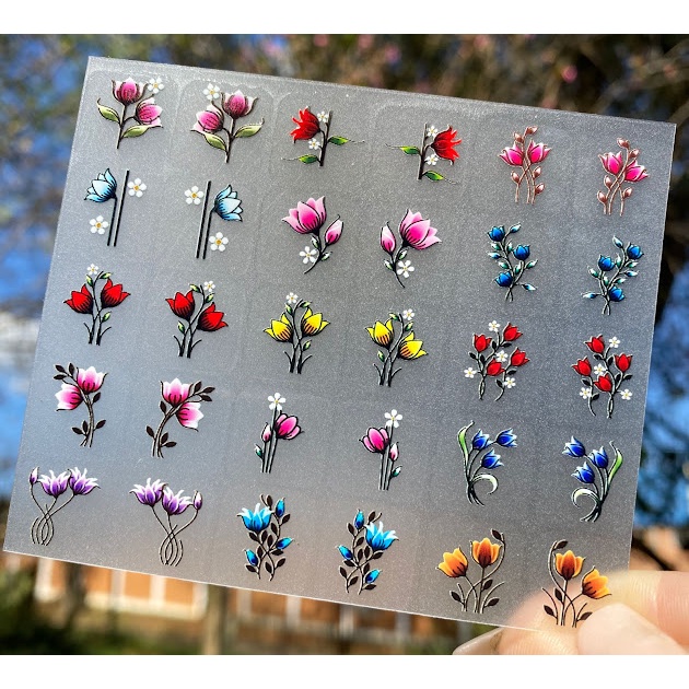 MINI CARTELÃO adesivos para unhas COM 30 UNIDADES Tulipas Mistas em Oferta na Shopee