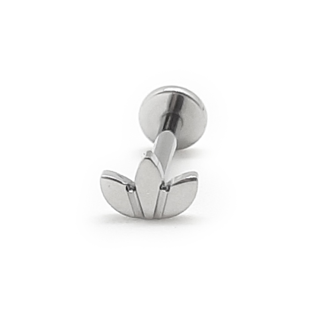 Piercing Labret Aço Cirúrgico Coroa Liso Prateado Antialérgico 8mm Orelha Hélix Trágus Medusa