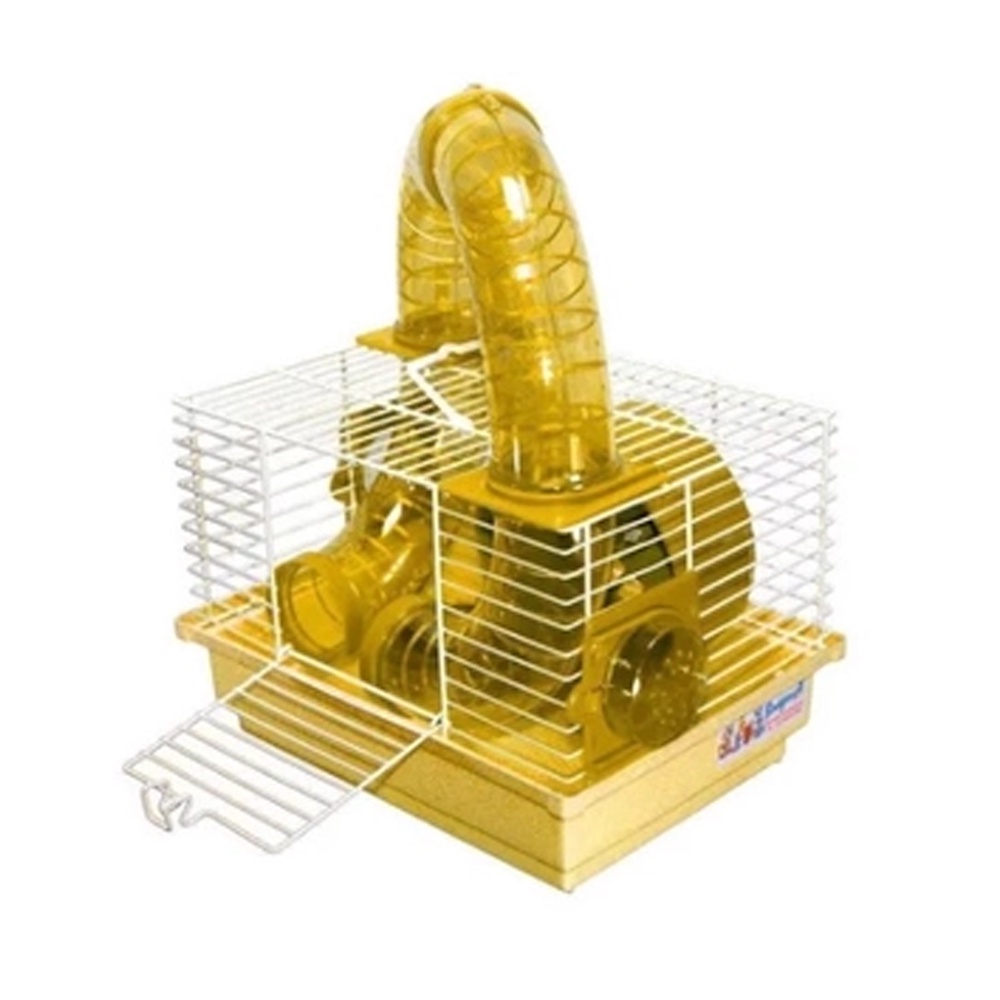 Mini Gaiola Bragança Tubos Divertidos para Hamster Cor Amarelo