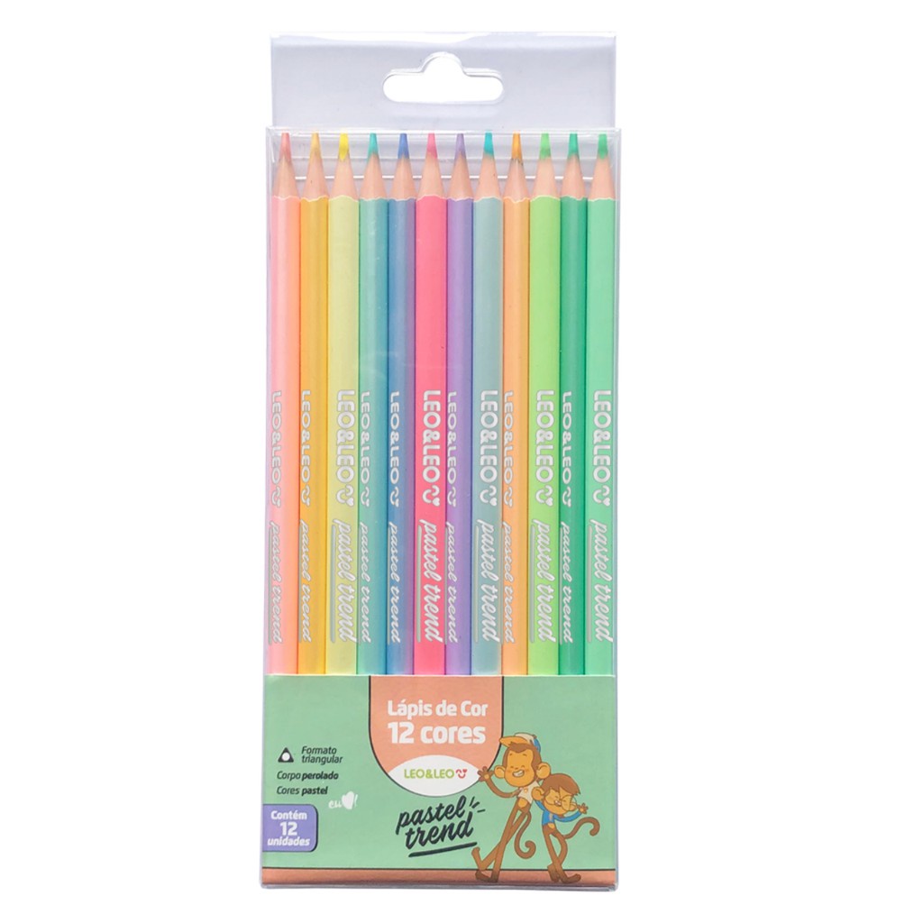 Lápis De Cor Leo & Leo Tons Pastel Candy C/ 12 Cores Super Macio