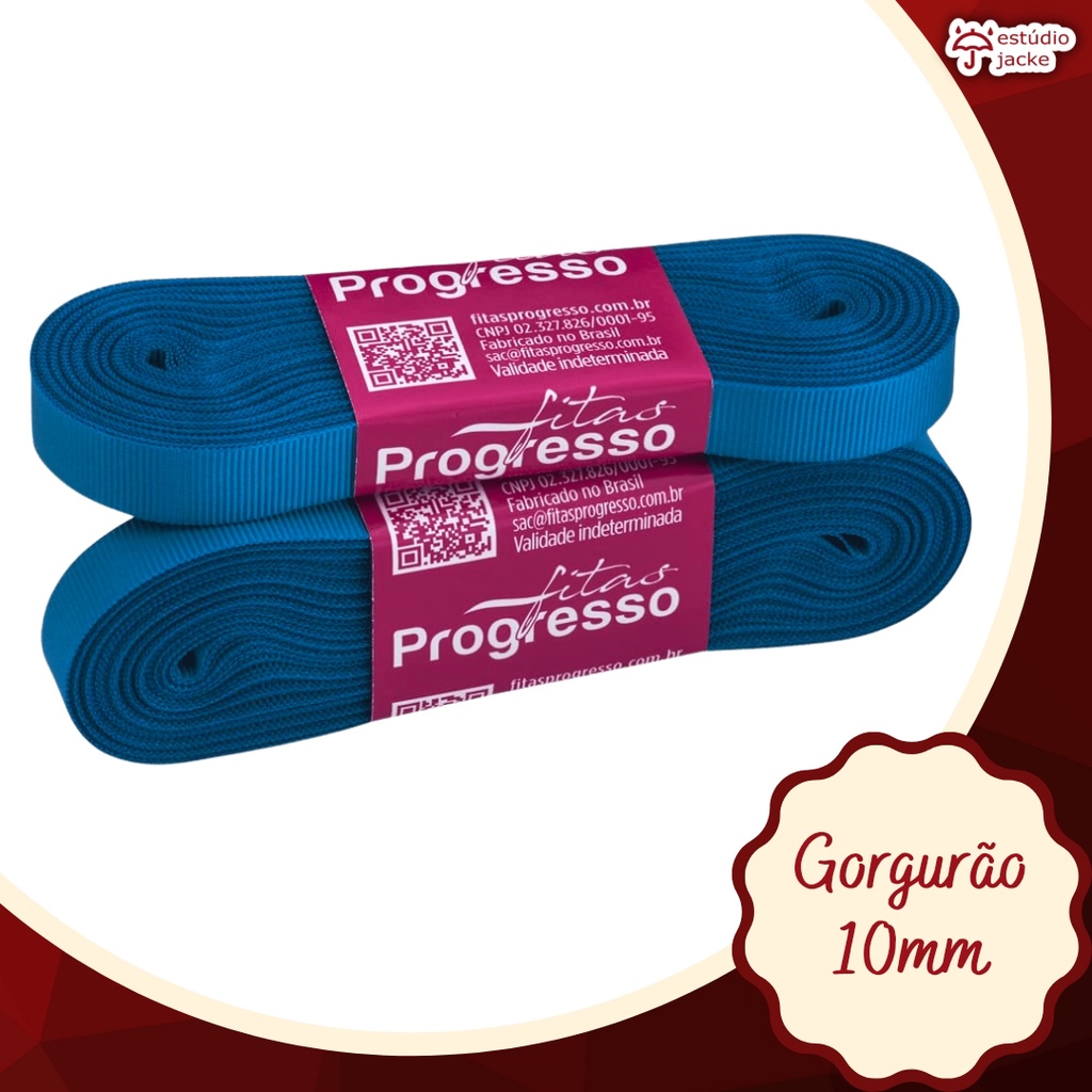 Fita de Gorgurão 10mm Progresso nº 2 | 10 Metros - Azul Turquesa