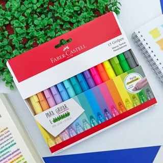 Kit Caneta Marca Texto 15 Cores Grifpen - Faber Castell em Oferta na Shopee