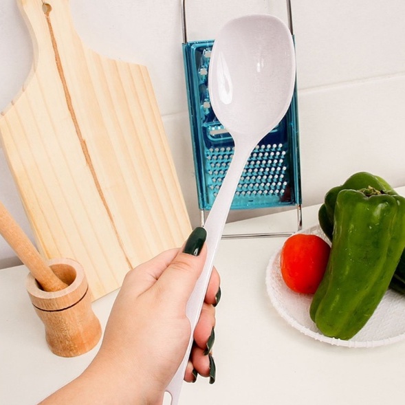 Colher Rasa Branca  ou Desenhada de Melamina - 28 cm- Multiuso. em Oferta na Shopee