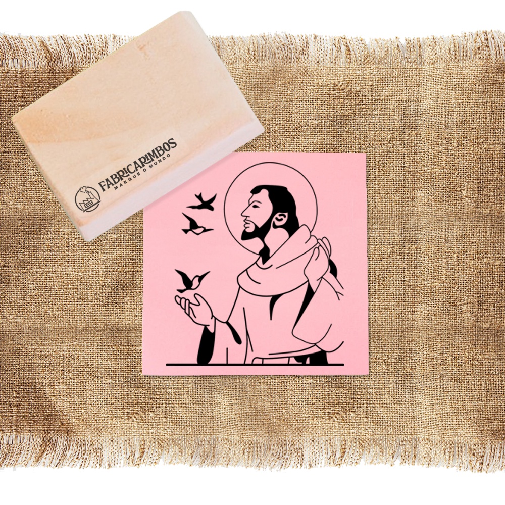 Carimbo de Madeira Sacola Kraft Ref. 0124 São Francisco - 5,5 x 6 cm