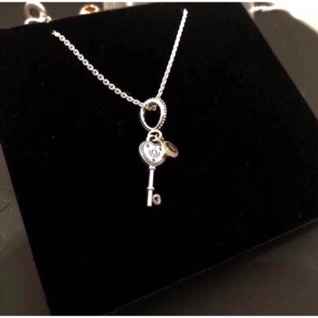 Colar De Prata pando0ra Charme STERLING silver 925 KEY TO MY HEART necklace Jóias Presente w87k