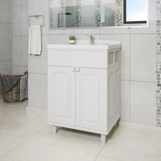 Gabinete Para Banheiro Astra 2 Portas Branco Com Lavatório GAB2-BR1