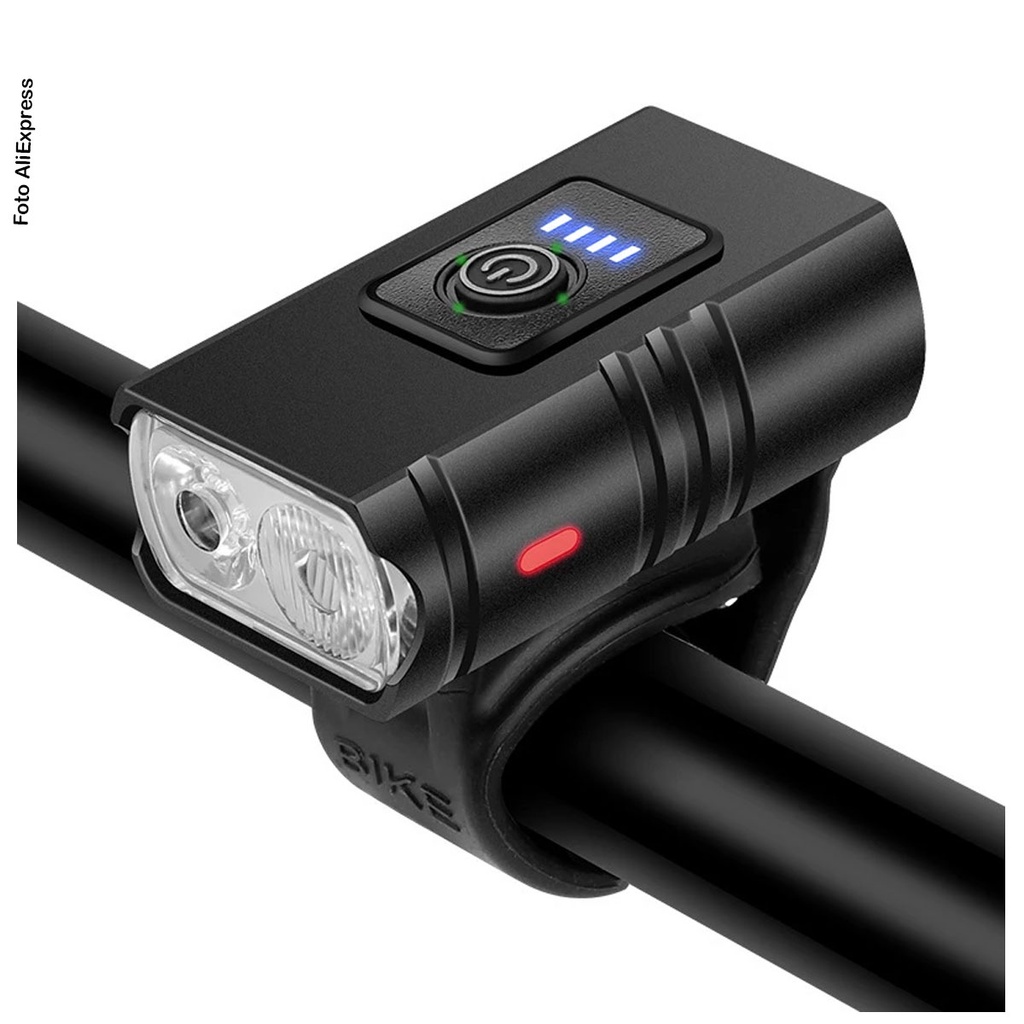 Lanterna Farol Bike Bicicleta Usb Recarregável Led Luzes Com Visor