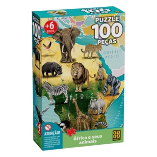 Puzzle 100 peças África e seus animais