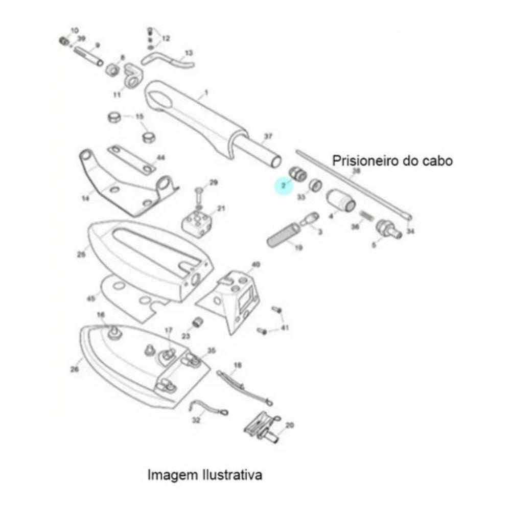 Prisioneiro Do Cabo Para Ferro Continental Vap-20/25 - Bivolt