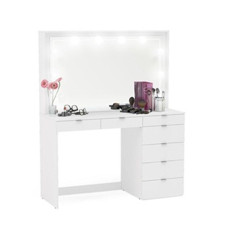 Penteadeira Ditália 7 Gavetas Branco c/ Kit Luz Camarim em Oferta na Shopee