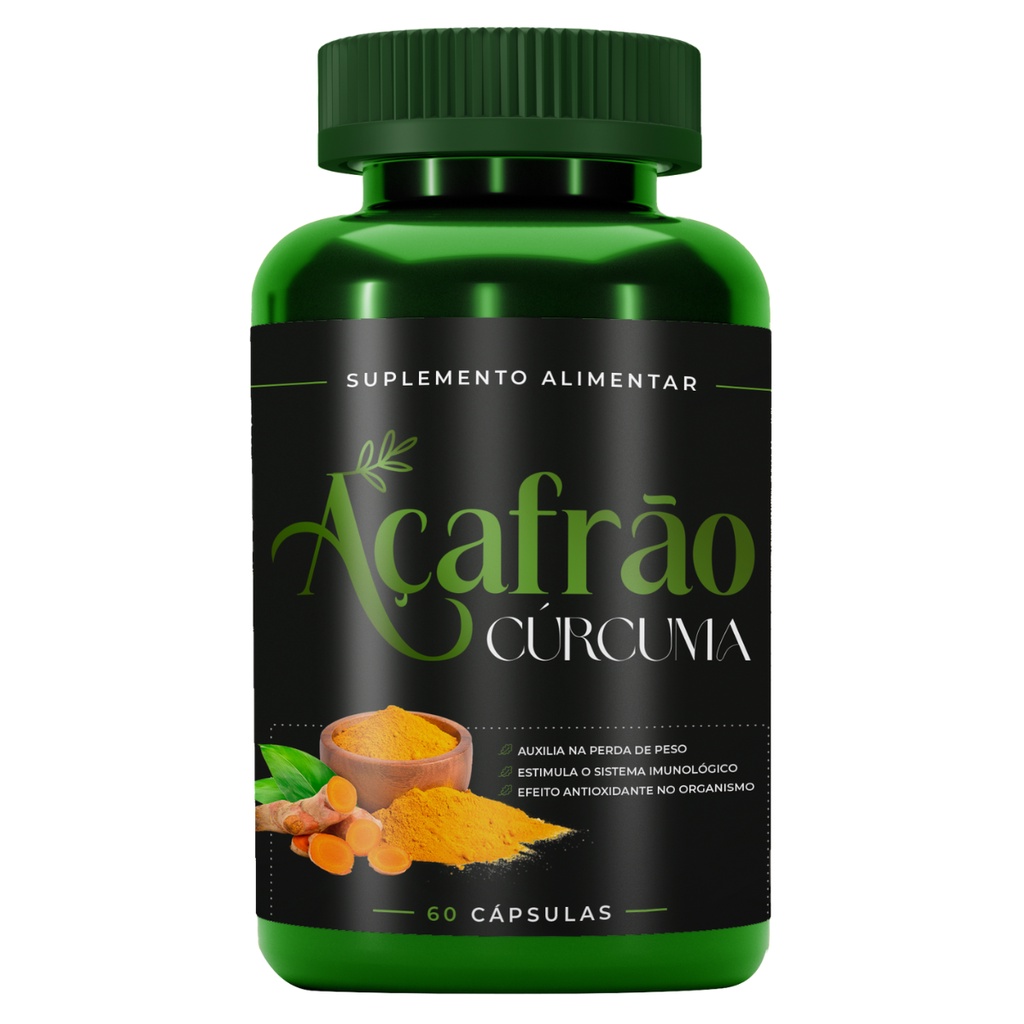 Cúrcuma (curcuma Longa) - Açafrão Puro - 60 Cápsulas