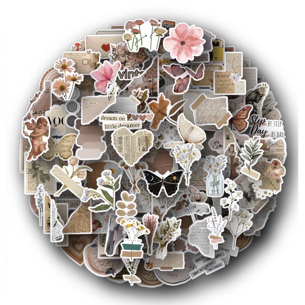 120/60pçs Série Vintage Incompleto Diário Grafite Adesivos Impermeáveis Para Decalque De Capacete De Guitarra Frigorífico